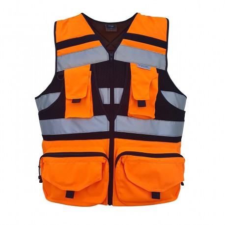 CHALECO GEOLOGO MINERO NARANJO FLUOR