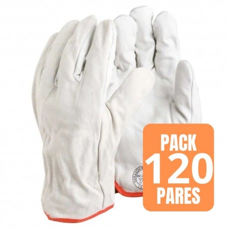 GUANTE DE CABRITILLA SIN FORRO. EMBALAJE 120 UNIDADES.