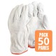 GUANTE DE CABRITILLA SIN FORRO. PACK 50 UNIDADES