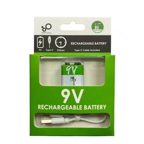 Batería 9v Recargable Ion Litio Usb Carga Directa
