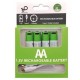 Pack 4 Pilas Aa Ion Litio Recargables Usb.