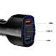 CARGADOR RAPIDO AUTO 2 USB + 1 USB-C 35W