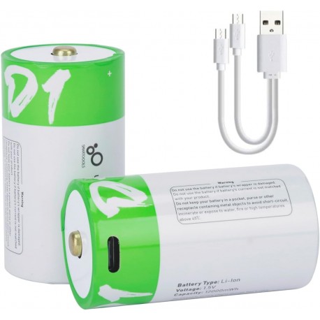 PACK 2 PILAS RECARGABLES TIPO D